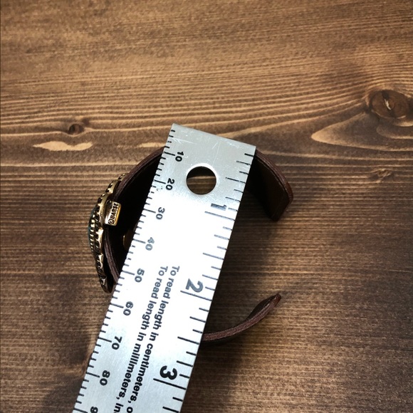 Barse Tooled Leather Cuff Bronze Turquoise - Picture 9 of 9